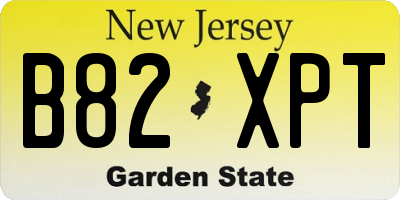 NJ license plate B82XPT