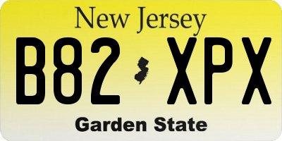 NJ license plate B82XPX