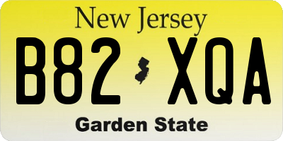 NJ license plate B82XQA