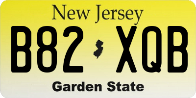 NJ license plate B82XQB