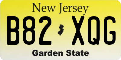 NJ license plate B82XQG