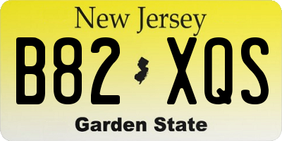 NJ license plate B82XQS
