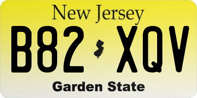 NJ license plate B82XQV