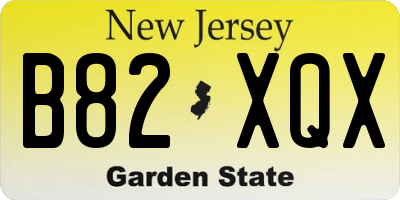 NJ license plate B82XQX