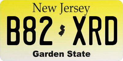 NJ license plate B82XRD
