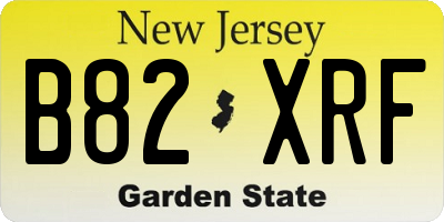 NJ license plate B82XRF