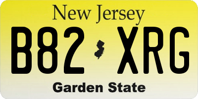 NJ license plate B82XRG