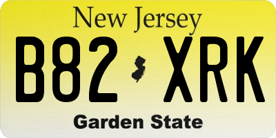 NJ license plate B82XRK