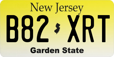 NJ license plate B82XRT