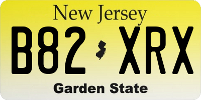 NJ license plate B82XRX