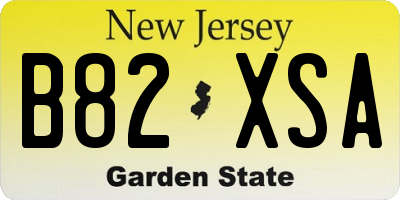 NJ license plate B82XSA