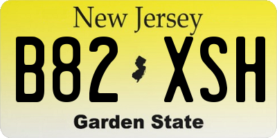 NJ license plate B82XSH