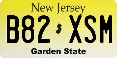 NJ license plate B82XSM