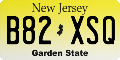 NJ license plate B82XSQ