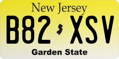 NJ license plate B82XSV