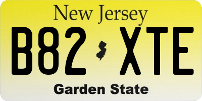 NJ license plate B82XTE