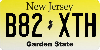 NJ license plate B82XTH