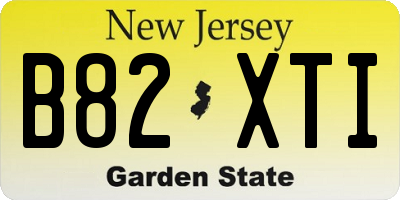 NJ license plate B82XTI