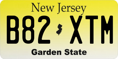 NJ license plate B82XTM