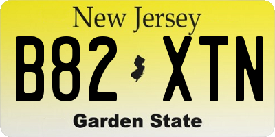 NJ license plate B82XTN