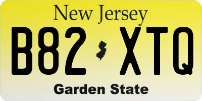 NJ license plate B82XTQ