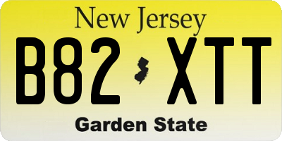 NJ license plate B82XTT