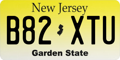 NJ license plate B82XTU
