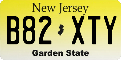 NJ license plate B82XTY