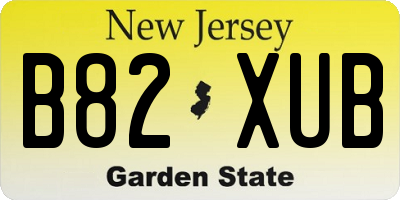 NJ license plate B82XUB