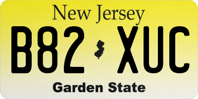 NJ license plate B82XUC