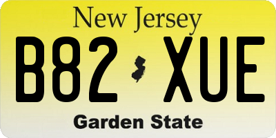 NJ license plate B82XUE
