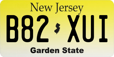 NJ license plate B82XUI