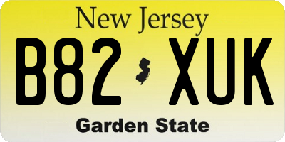 NJ license plate B82XUK