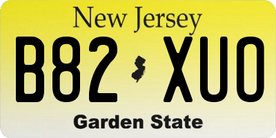NJ license plate B82XUO