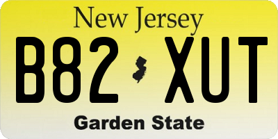 NJ license plate B82XUT