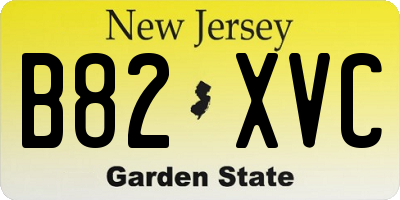 NJ license plate B82XVC