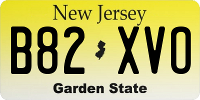 NJ license plate B82XVO
