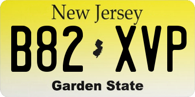 NJ license plate B82XVP