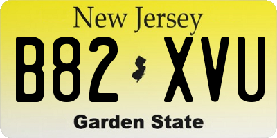 NJ license plate B82XVU