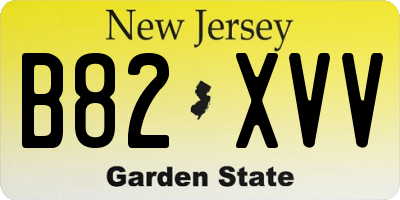 NJ license plate B82XVV