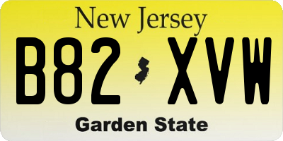 NJ license plate B82XVW