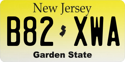 NJ license plate B82XWA