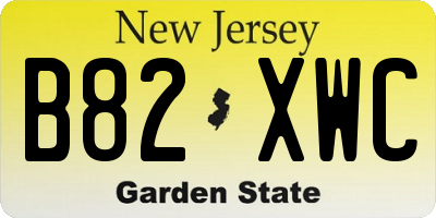NJ license plate B82XWC