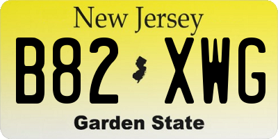 NJ license plate B82XWG