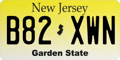 NJ license plate B82XWN
