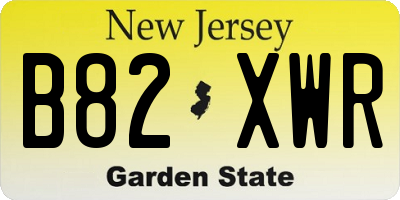 NJ license plate B82XWR
