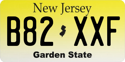 NJ license plate B82XXF