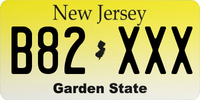 NJ license plate B82XXX