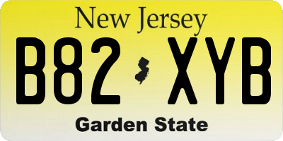 NJ license plate B82XYB