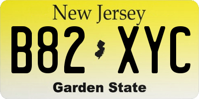 NJ license plate B82XYC